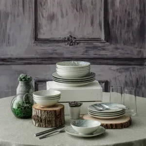Hermia Porcelánová sada 24 ks tanierov Pearl biela/sivá