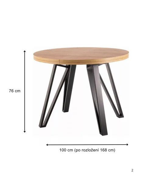 Signal Rozkládací jídelní stůl Galaxy 100/168 cm dub artisan/černý