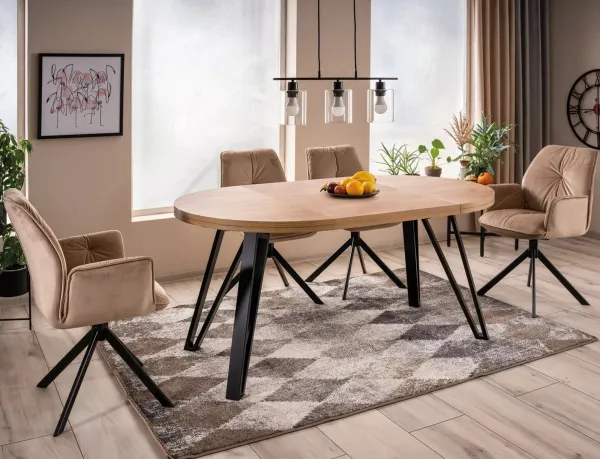 Signal Rozkládací jídelní stůl Galaxy 100/168 cm dub artisan/černý