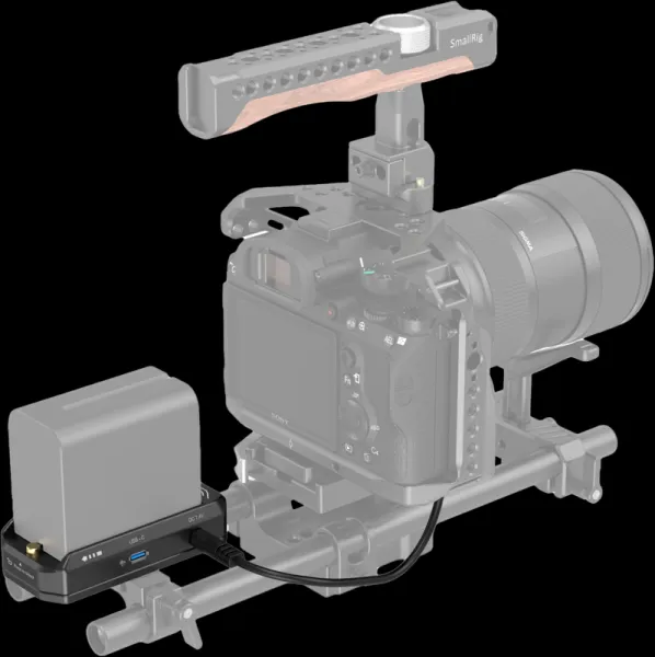 Súprava montážnej dosky adaptéra na batériu NP-F SmallRig 4341 s napájacím káblom...