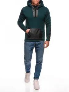 Trendy pánska mikina s kapucňou zelená