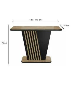 Signal Rozkládací jídelní stůl Nevio 125/170 cm dub artisan/černý