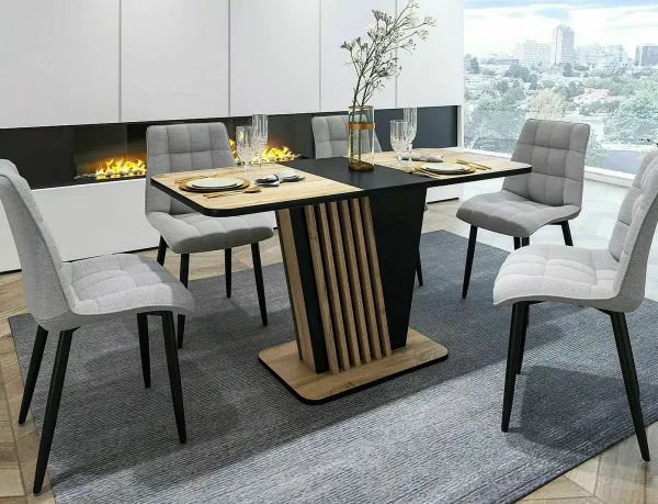 Signal Rozkládací jídelní stůl Nevio 125/170 cm dub artisan/černý