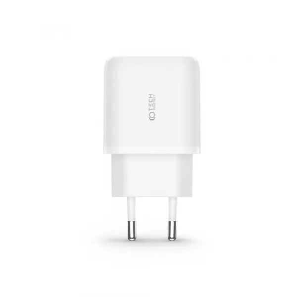 Tech-Protect C20W sieťová nabíjačka USB / USB-C 20W QC PD + kábel USB-C, biela