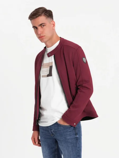 Trendy pánska bunda vínová