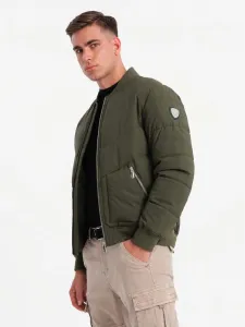 Trendy bomber bunda pre pánov - tmavoolivová