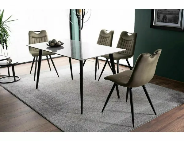 Signal Jídelní stůl Ivy 140 cm šedý/černý mat