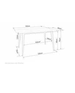 Signal Jídelní stůl Ivy 140 cm šedý/černý mat