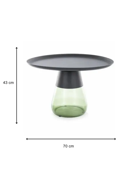 Signal Konferenční stolek Tiffany 70 cm čirý/zelený