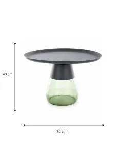 Signal Konferenční stolek Tiffany 70 cm čirý/zelený