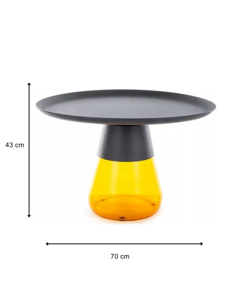 Signal Konferenční stolek Tiffany 70 cm žlutý/černý mat