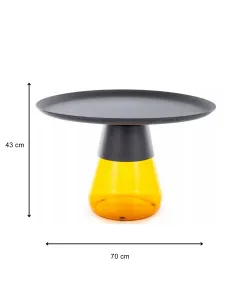 Signal Konferenční stolek Tiffany 70 cm žlutý/černý mat