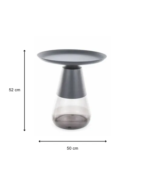 Signal Odkládací stolek Tiffany 50 cm čirý/černý mat