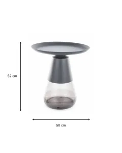 Signal Odkládací stolek Tiffany 50 cm čirý/černý mat