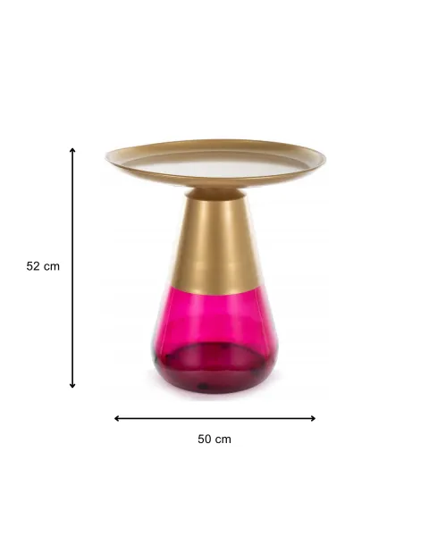 Signal Odkládací stolek Tiffany 50 cm růžový/zlatý