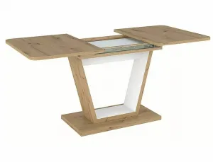 Signal Rozkládací jídelní stůl 120/160 cm Nigel bílý/dub artisan