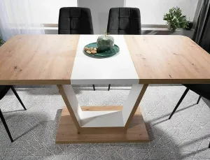 Signal Rozkládací jídelní stůl 120/160 cm Nigel bílý/dub artisan
