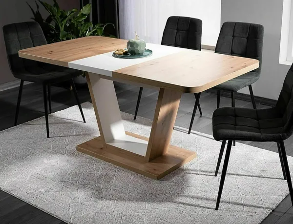 Signal Rozkládací jídelní stůl 120/160 cm Nigel bílý/dub artisan