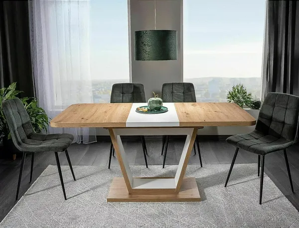 Signal Rozkládací jídelní stůl 120/160 cm Nigel bílý/dub artisan