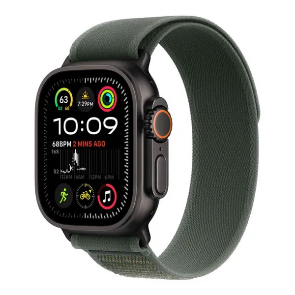 Apple Watch 49mm Green Trail Loop - M/L - Black Titanium Finish MYQ43ZM/A