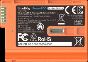 SmallRig 4966 EN-EL15c USB-C nabíjateľná batéria fotoaparátu oranžová