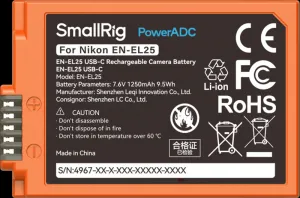 SmallRig 4967 EN-EL25 USB-C nabíjateľná batéria fotoaparátu oranžová