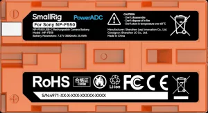 SmallRig 4971 NP-F550 USB-C nabíjateľná batéria fotoaparátu oranžová