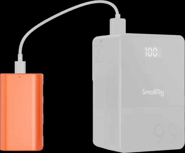 SmallRig 4971 NP-F550 USB-C nabíjateľná batéria fotoaparátu oranžová