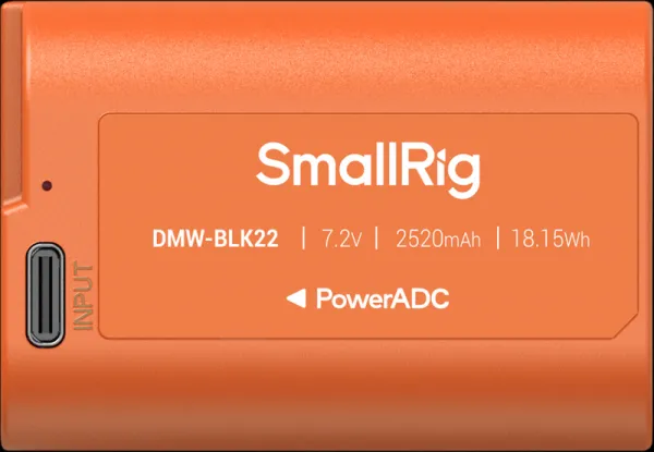 Batéria fotoaparátu SmallRig 4979 USB-C nabíjateľná DMW-BLK22 oranžová