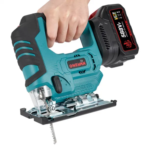 Bezuhlíková elektrická priamočiara píla ONEVAN 3500RPM 1000W priamočiara píla s nastaviteľnou čepeľou vhodná pre batériu MAKITA 18V