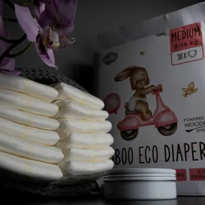 Woopies detské EKO plienky MEDIUM (9-14kg) Wooden Spoon 30ks