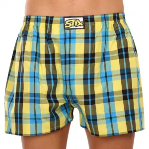 3PACK pánske trenky Styx klasická guma viacfarebné (3A0913) M, trenírky