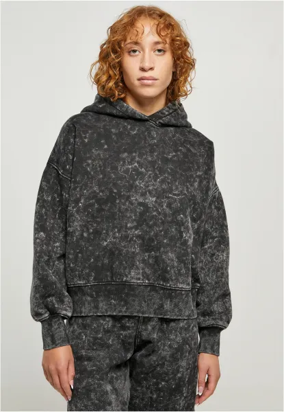Women's oversized towel with hood, black