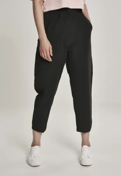 Women's Cropped Trousers High Waist Black