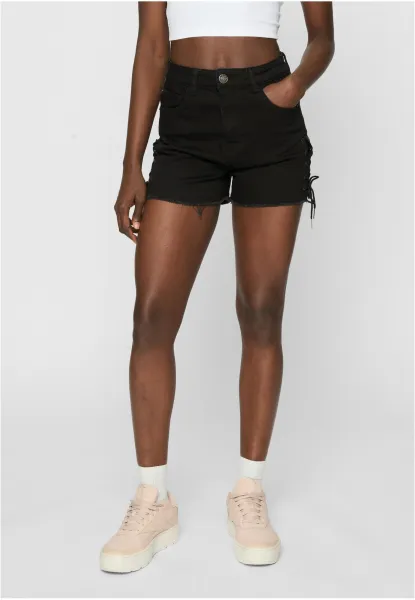 Women's High Waisted Denim Shorts Black Washed