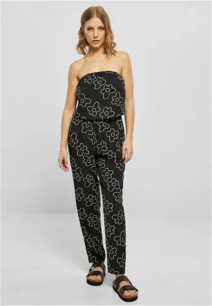 Women's jumpsuit made of viscose Bandeau blackflower