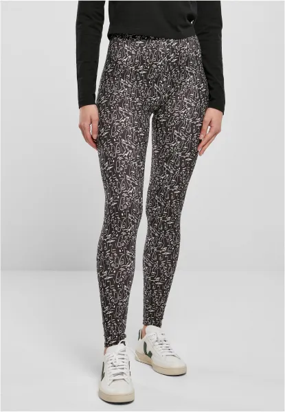 Women's soft leggings AOP blackline
