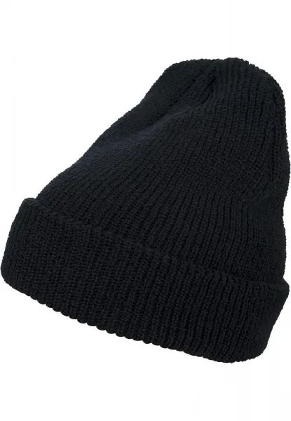 Long knitted beanie black