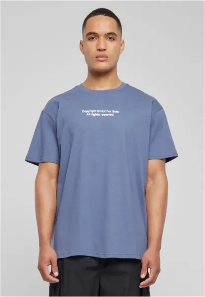 Oversized T-shirt with fingerprints, vintage blue