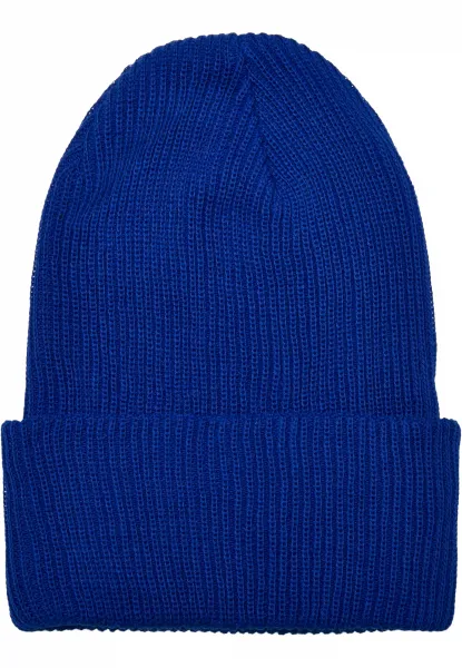 Cap made of recycled yarn, ribbed knit Royalblue