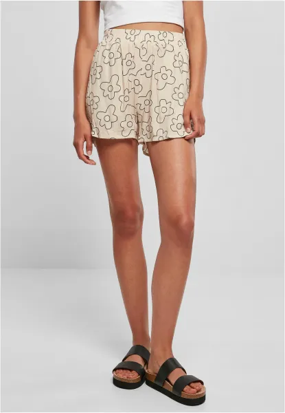 AOP Viscose Resort Women's Soft-Seagrass Flower Shorts