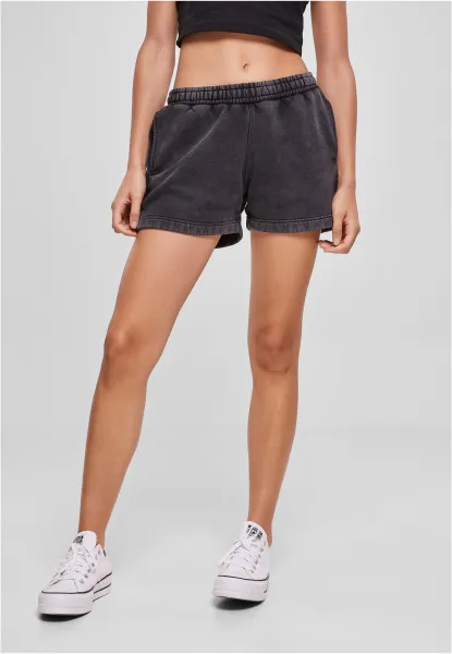 Women's Stone Washed Shorts - Black
