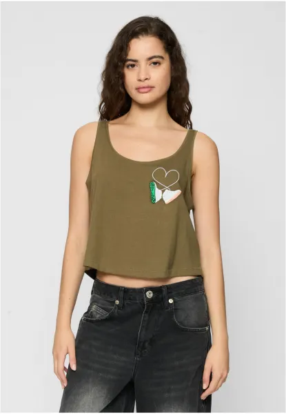 Ladies Kicks Love EMB Tank olive