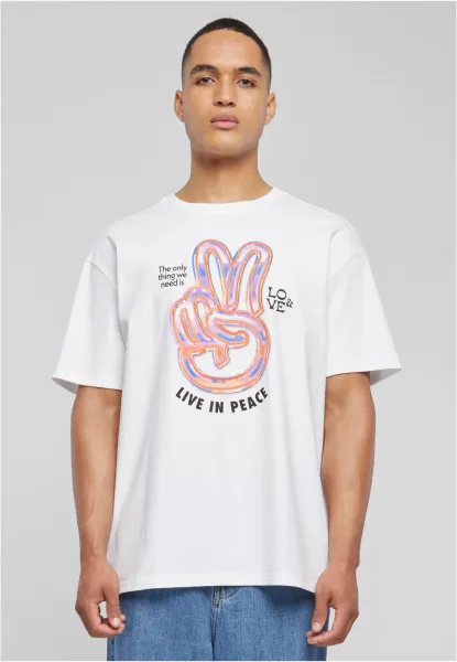 Live in Peace Oversize Tee White