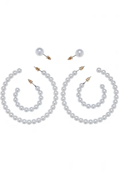 Pearl hoop earrings 3-pack
