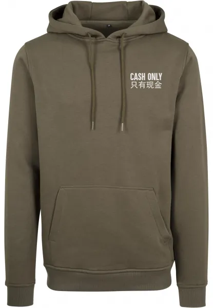 Men's Cash Only Hoody Sweatshirt Olive