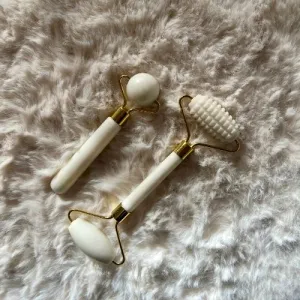 Mini masážny roller na tvár a očné okolie z bieleho mramoru Venoc