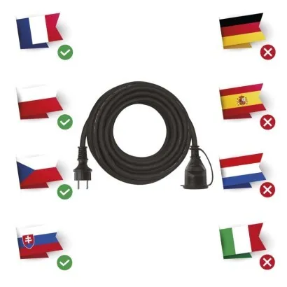 EMOS Venkovní prodlužovací kabel s 1 zásuvkou ZANE 10 m černý