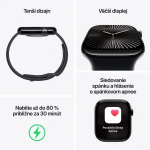 Apple Watch S10 GPS 46mm Jet Black hliník Ink Sport Loop MWWR3QCA