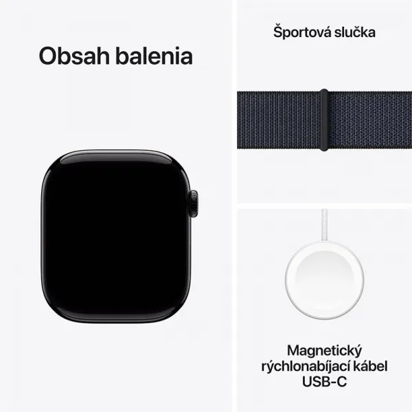 Apple Watch S10 GPS 46mm Jet Black hliník Ink Sport Loop MWWR3QCA
